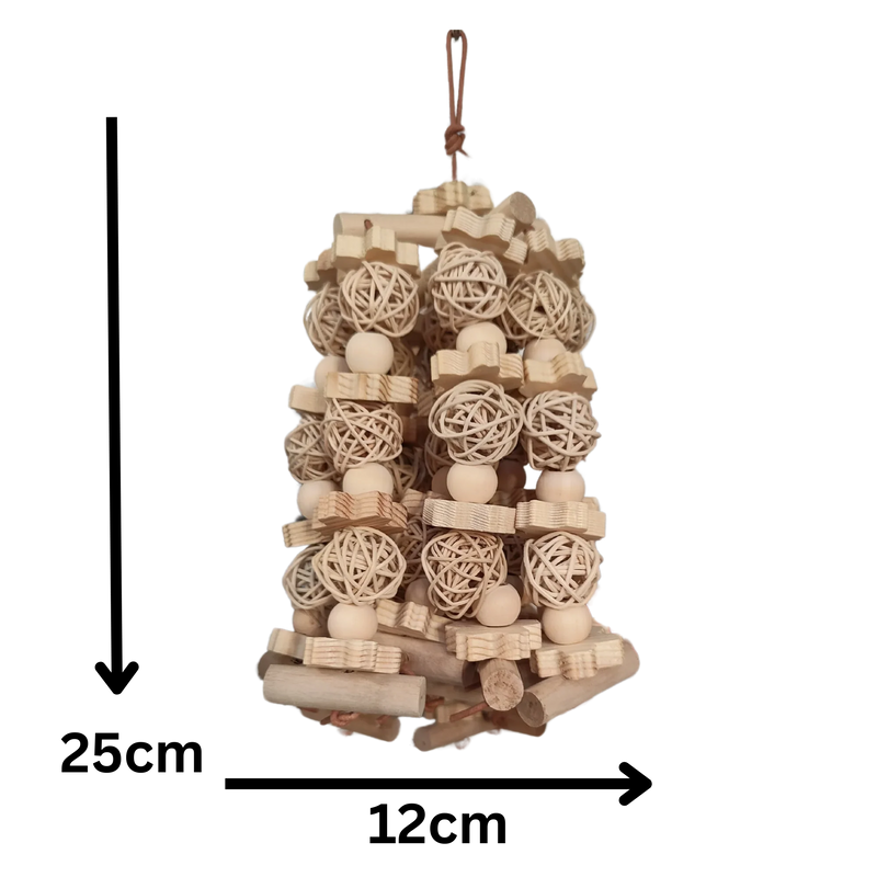 Wood Blocks and Cane Balls Bird Toys